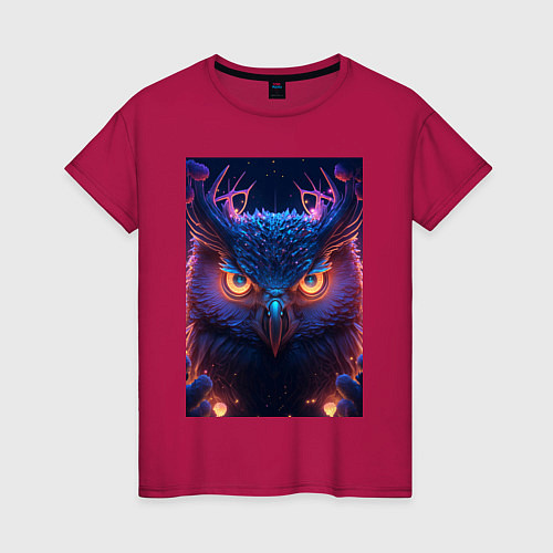 Женская футболка Ночная магическая сова / Маджента – фото 1