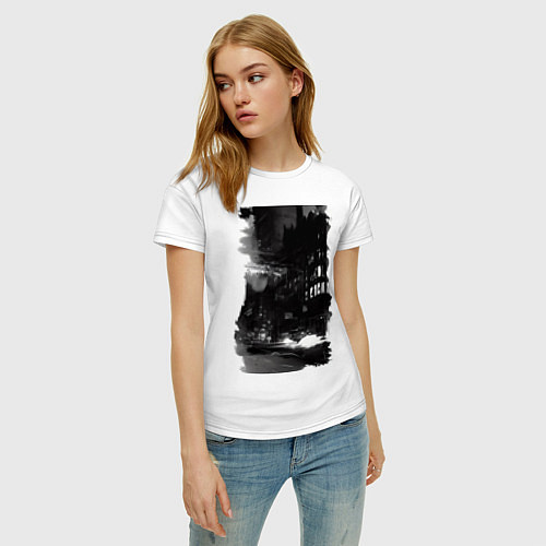 Женская футболка Город в ночи / Белый – фото 3