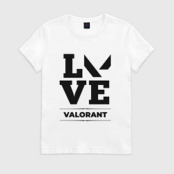 Футболка хлопковая женская Valorant love classic, цвет: белый