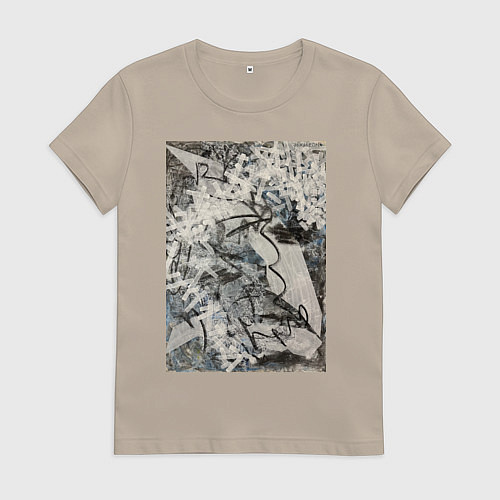 Женская футболка Абстракция небо / Миндальный – фото 1