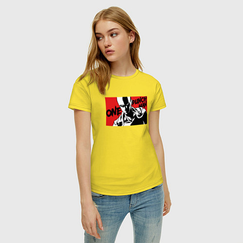 Женская футболка Ванпанчмен - Сайтама / Желтый – фото 3