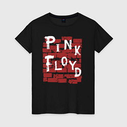 Футболка хлопковая женская Рок музыка pink floyd стена, цвет: черный
