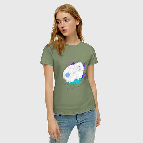 Женская футболка Тихоходка: water bear dont care / Авокадо – фото 3
