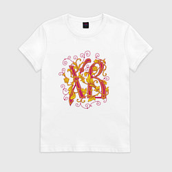 Футболка хлопковая женская Хохлома ХВ Пасха, цвет: белый