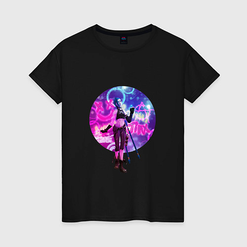 Женская футболка Джинкс с кристаллом / Черный – фото 1