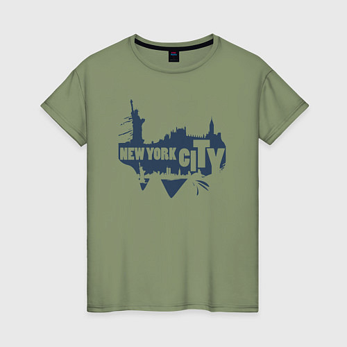 Женская футболка City New York / Авокадо – фото 1