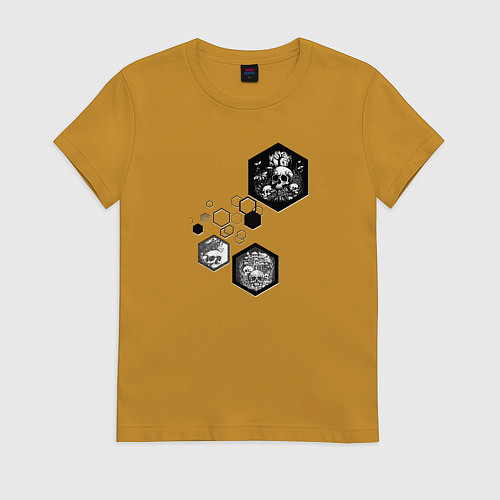 Женская футболка Папоротники и грибы / Горчичный – фото 1