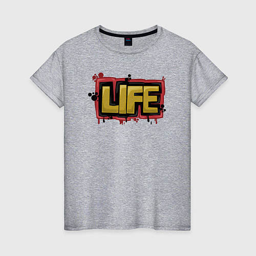 Женская футболка Life жизнь / Меланж – фото 1