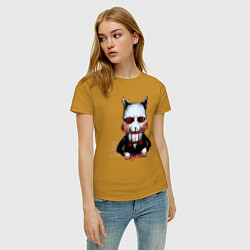 Футболка хлопковая женская Want to play a game, цвет: горчичный — фото 2