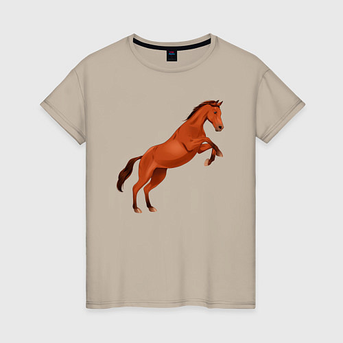 Женская футболка Англо-арабская лошадь / Миндальный – фото 1