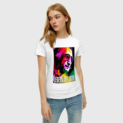 Женская футболка Legendary John - The Beatles / Белый – фото 3