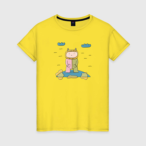 Женская футболка Космонавт доброта / Желтый – фото 1