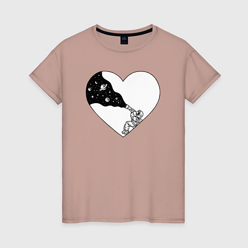 Женская футболка Love space / Пыльно-розовый – фото 1
