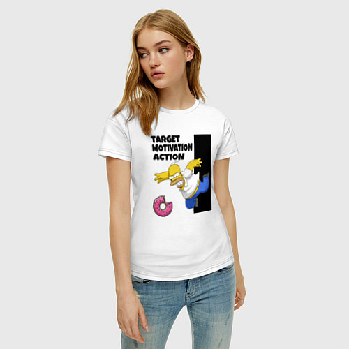 Женская футболка Мотивация от Гомера Симсона / Белый – фото 3