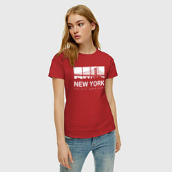 Футболка хлопковая женская Нью-Йорк Сити, цвет: красный — фото 2