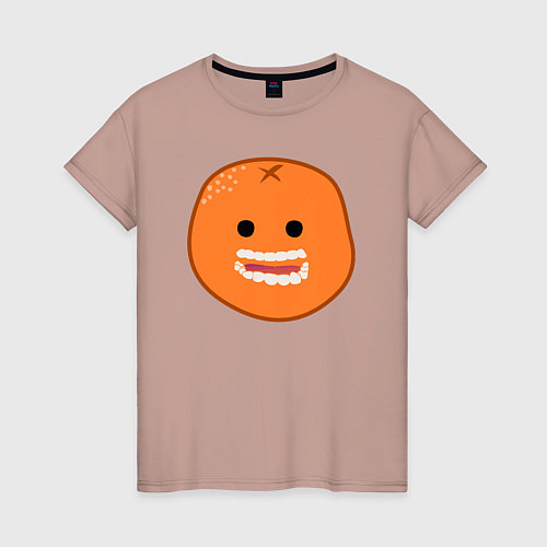 Женская футболка Весёлый апельсин / Пыльно-розовый – фото 1