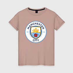 Футболка хлопковая женская Manchester City FC, цвет: пыльно-розовый