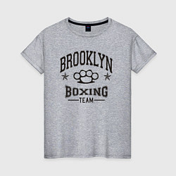 Футболка хлопковая женская Brooklyn boxing, цвет: меланж