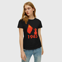 Футболка хлопковая женская 1945, цвет: черный — фото 2