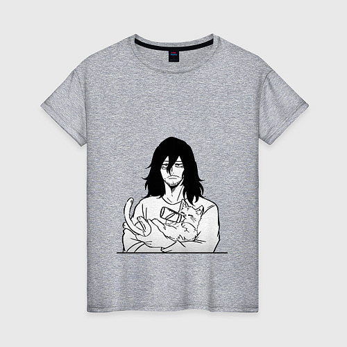 Женская футболка Айзава с котиком / Меланж – фото 1