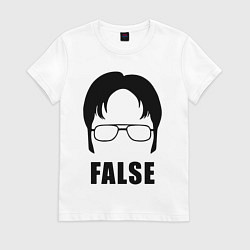 Футболка хлопковая женская Дуайт Шрут, цвет: белый