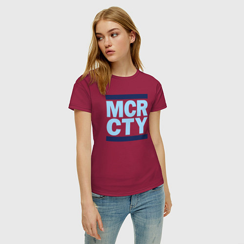 Женская футболка Run Manchester city / Маджента – фото 3
