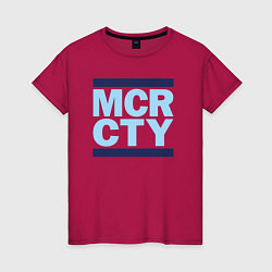 Футболка хлопковая женская Run Manchester city, цвет: маджента