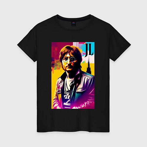 Женская футболка John Lennon - world legend / Черный – фото 1