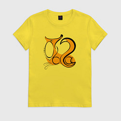 Футболка хлопковая женская Лиса Ольга макси, цвет: желтый