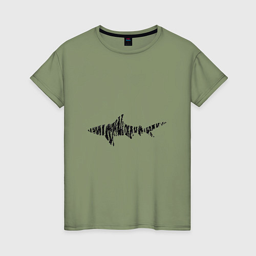 Женская футболка Тигровая акула / Авокадо – фото 1