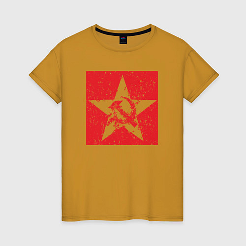 Женская футболка Star USSR / Горчичный – фото 1