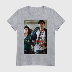 Футболка хлопковая женская Мы все мертвы Ли Су-Хёк и Нам- Ра, цвет: меланж