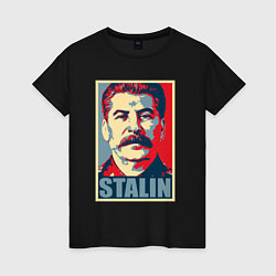 Футболка хлопковая женская Stalin USSR, цвет: черный