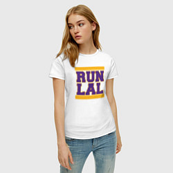 Футболка хлопковая женская Run Lakers, цвет: белый — фото 2
