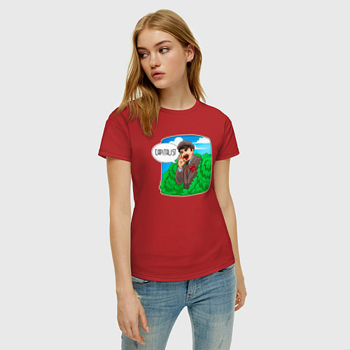 Женская футболка Ленин - капиталист / Красный – фото 3
