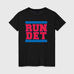 Футболка хлопковая женская Run Detroit Pistons, цвет: черный