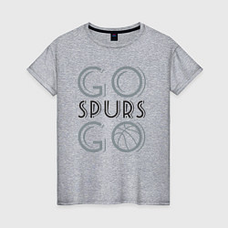 Футболка хлопковая женская Go spurs go, цвет: меланж