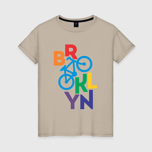 Женская футболка Brooklyn bike / Миндальный – фото 1