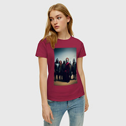 Футболка хлопковая женская Слипкнот, цвет: маджента — фото 2