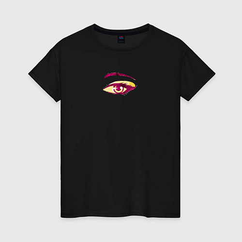Женская футболка Аниме глаз в полутонах / Черный – фото 1