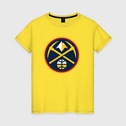 Футболка хлопковая женская Denver Nuggets logo, цвет: желтый