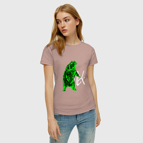 Женская футболка Славянский Велес-медведь / Пыльно-розовый – фото 3