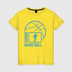 Футболка хлопковая женская Denver basket, цвет: желтый