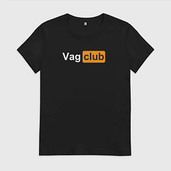 Футболка хлопковая женская Vag club, цвет: черный