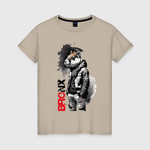 Женская футболка Dude Capy - Bronx - New York / Миндальный – фото 1