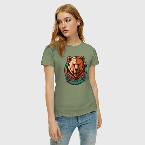 Женская футболка Русский мишка / Авокадо – фото 3