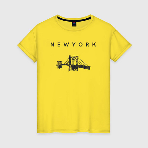 Женская футболка Бруклинский мост / Желтый – фото 1