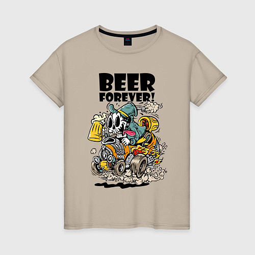 Женская футболка Beer forever - motto / Миндальный – фото 1