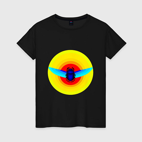 Женская футболка Летящий скарабей / Черный – фото 1
