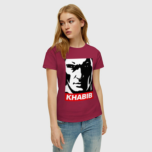 Женская футболка Obey Khabib / Маджента – фото 3